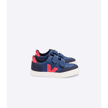 Veja V-12 LEATHER Tenisky Detske Námornícka Modrá | SK 874VRW